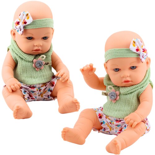 Baby Doll Green Floral Dress Headband with Bow Cene