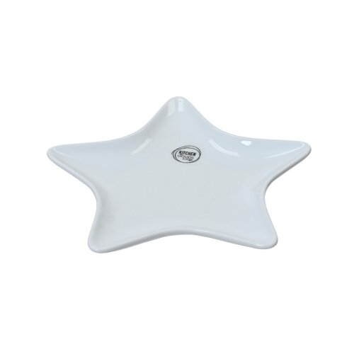 Dekordom novogodišnja dekoracija - plate porcelain star 21cm 608261 - white - kmg ( 043374 ) Slike