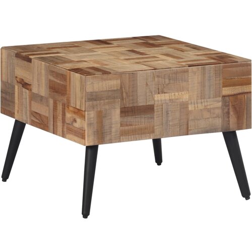 VidaXL Klubska mizica siva 55x55x40 cm trdna predelana tikovina Slike