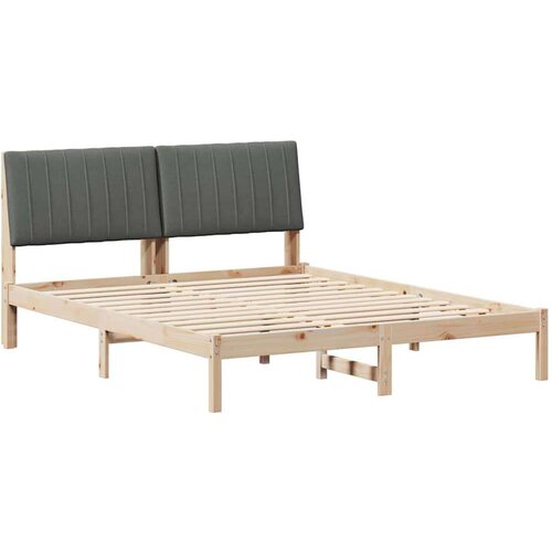  Okvir za krevet s uzglavljem Smeđa 150 x 200 cm tkanina Slike
