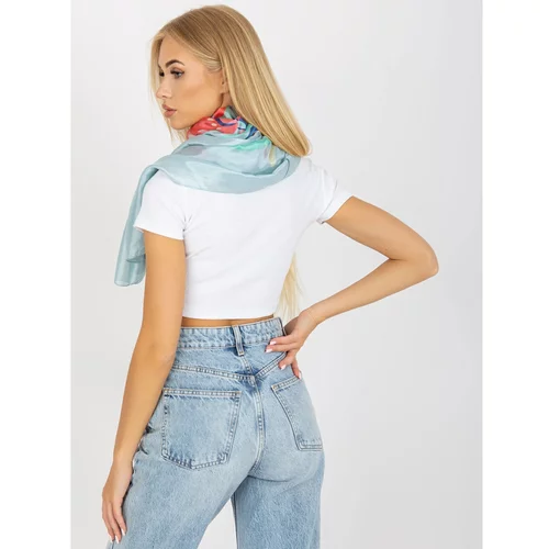 Fashion Hunters Blue thin scarf with a print