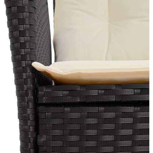  7-dijelni vrtni blagovaonski set s jastucima crni od poliratana Crna 150 cm table length Slike