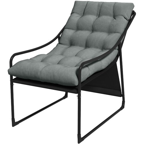 HOMCOM Vanjska ležaljka  debeli jastuci  okvir od nehrđajućeg čelika  62&Scaron; x 110D x 88V cm  siva/crna Cijene