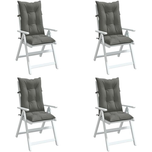  Jastuci za stolice 4 kom tamnosivi 120x50x7 cm od tkanine Slike