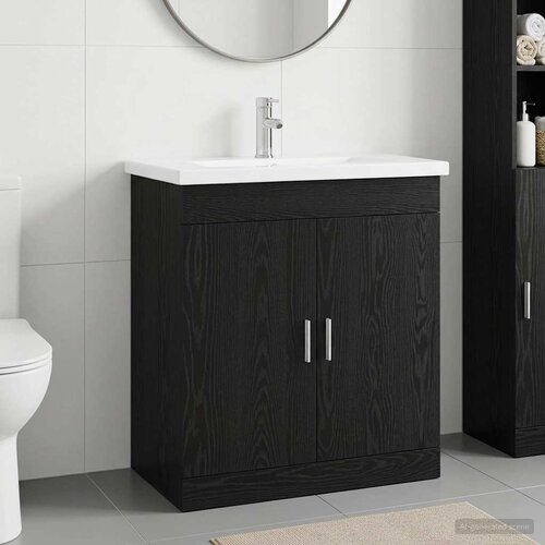  Set namještaja za kupaonicu Crni hrast 81 x 40 x 84,5 cm Cene