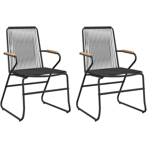  Vrtne stolice 2 kom crne 58 x 59 x 85,5 cm od PVC ratana Slike