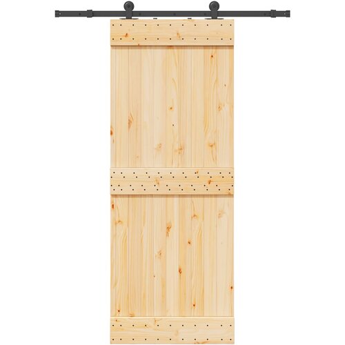 VidaXL Klizna vrata s priborom za montažu 80 x 210 cm masivna borovina Slike