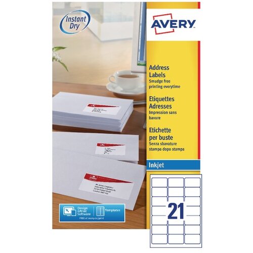 Avery Zweckform Etikete za C6 ovojnice 63,5 x 38,1 mm 1/25 Slike