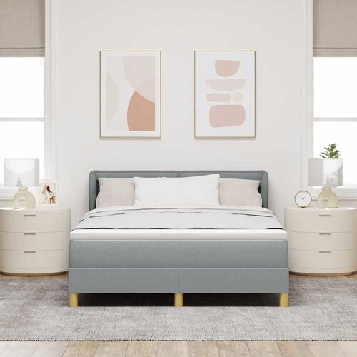  s opruga kutije Svjetlosiva 160 x 200 cm tkanina Slike