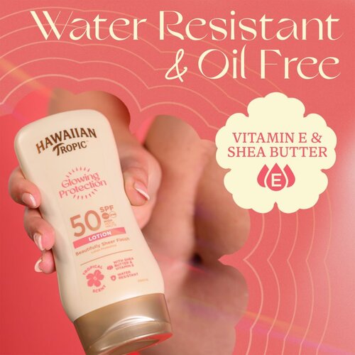 Hawaiian Tropic Glowing Protection Sunscreen Lotion mlijeko za sunčanje SPF 50 170 ml Slike