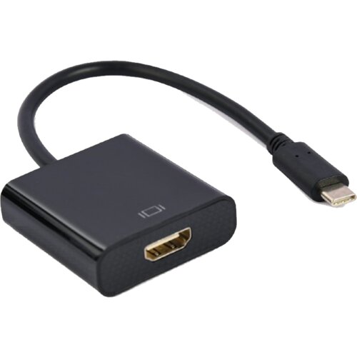  USB adapter Type-C to HDMI adapter 4K@30Hz, 15 cm, black, GEMBIRD, A-CM-HDMIF-03 Slike