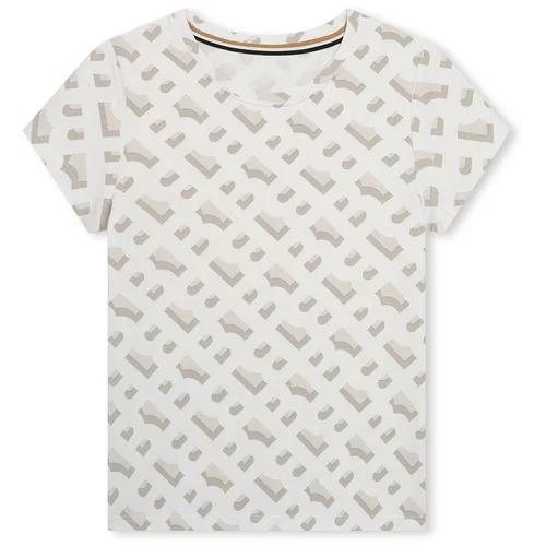 BOSS Kidswear Majica boja blata / bež siva / bijela