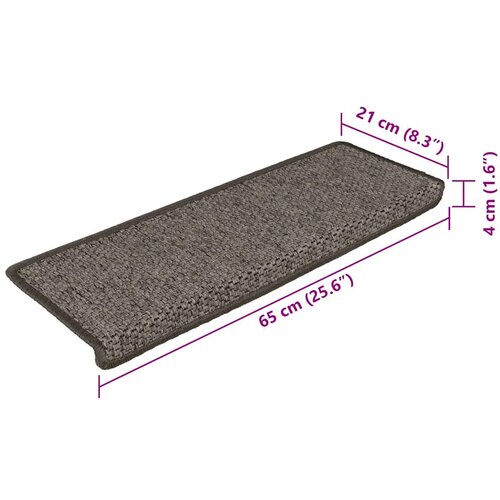 Samoljepljivi otirači za stepenice 15 kom 65x21x4 cm sivi/bež Slike