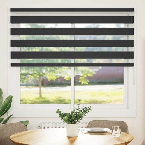 vidaXL Zavjesa zebra crna 155x100 cm širina tkanine 150,9 cm poliester Cijene