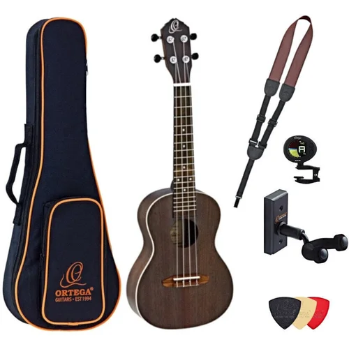 Ortega RUCOAL Deluxe SET Koncertni ukulele Coal Black