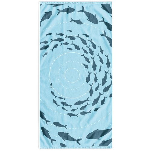 DecoKing Plavi ručnik za plažu 90x180 cm Shoal - Cijene