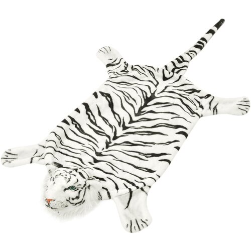 VidaXL Tepih Tigar od Pli&amp;scaron;a 144 cm Bijeli Slike