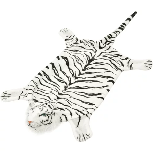 vidaXL Tepih Tigar od Pliša 144 cm Bijeli