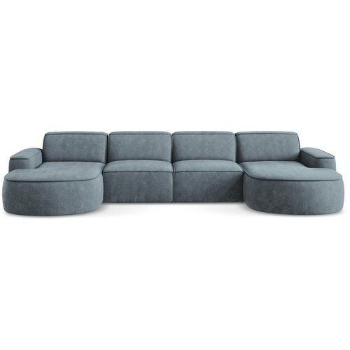 Makamii Prljavo plava kutna garnitura od šenila (u obliku slova "U") Omao – Cijene