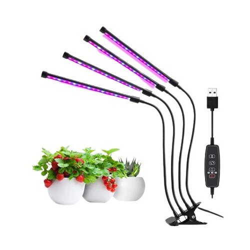 Ct led svetilka za rast rastlin - grow lamp z 4 glavami rdeča + modra s kontrolerjem Cene