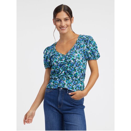 Orsay Blue Women's Floral Top - Women Cene