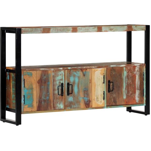  Komoda od masivnog obnovljenog drva 120 x 30 x 75 cm Smeđa Slike