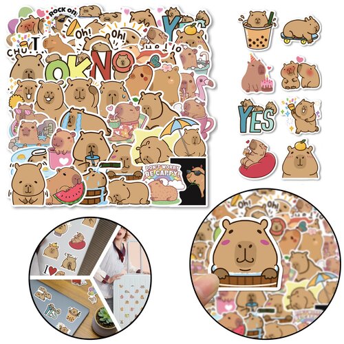  Set of Capybara Paper Stickers Various Patterns 50pcs. Cijene