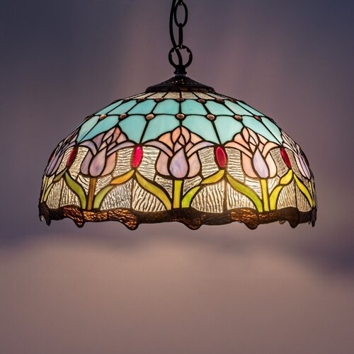  Brilagi - Tiffany vitražni luster na lancu LORAS 2xE27/60W/230V Slike
