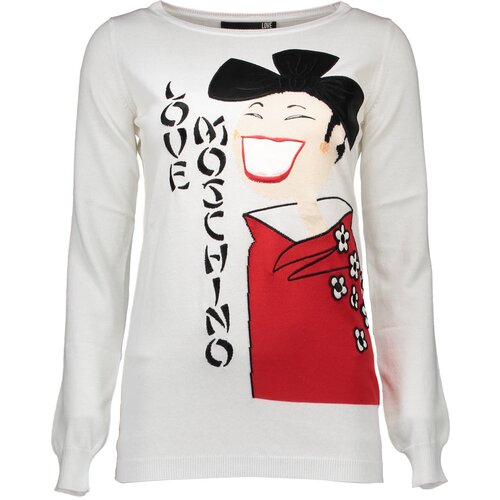Love Moschino WHITE WOMAN SWEATER Slike