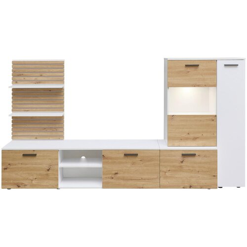 CARRYHOME dnevni regal, bela, hrast artisan Cene