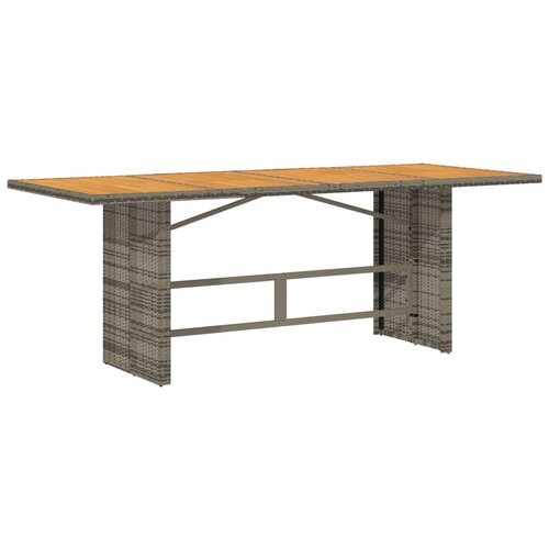 VidaXL Vrtna miza z leseno akacijevo plo&amp;scaron;čo siva 190x80x75 cm PE ratan, (21298237) Slike