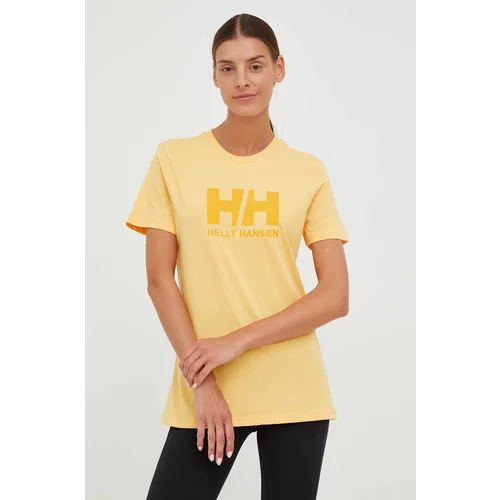 Helly Hansen Bombažna kratka majica oranžna barva