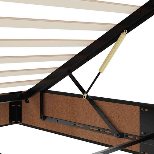 vidaXL Otomanski posteljni okvir z vzmetnico črn 200x200 cm blago Cene