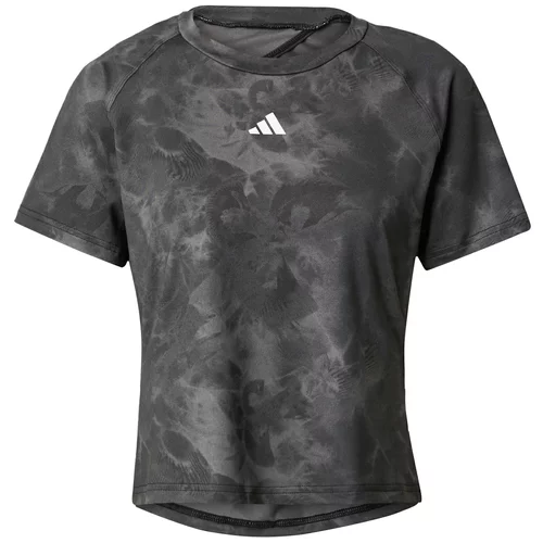 Adidas Tehnička sportska majica 'AOP FLOWER' siva / tamo siva / bijela