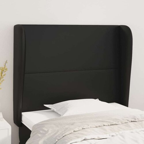  Uzglavlje s u&amp;scaron;ima crno 93x23x118/128 cm od umjetne kože Slike