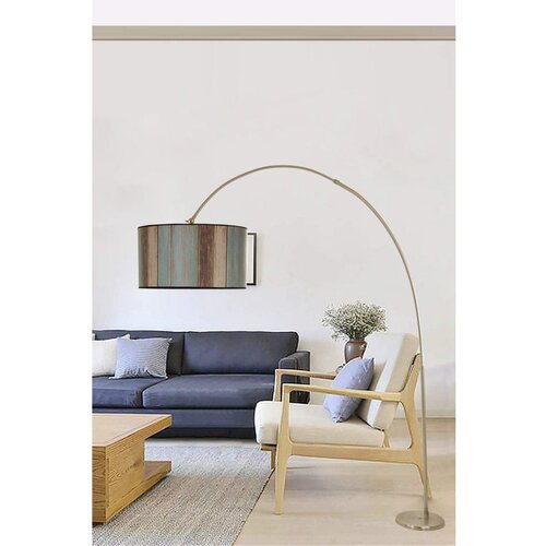 Opviq deve boynu mat krom lambader silindir renkli abajurlu multicolor floor lamp Slike