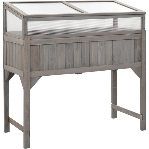 vidaXL Visoka greda z rastlinjakom 110x54x120 cm trden les jelke Cene