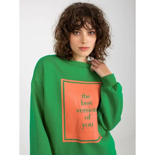 Fashion Hunters Green oversize sweatshirt with a print