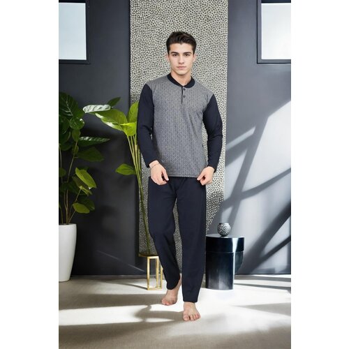 Dewberry J2542 Mens Jacquard Pyjama Set-GREY Cijene