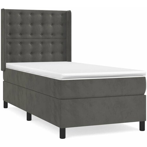 Box spring krevet s madracem tamnosivi 80 x 200 cm bar&amp;scaron;unasti Slike