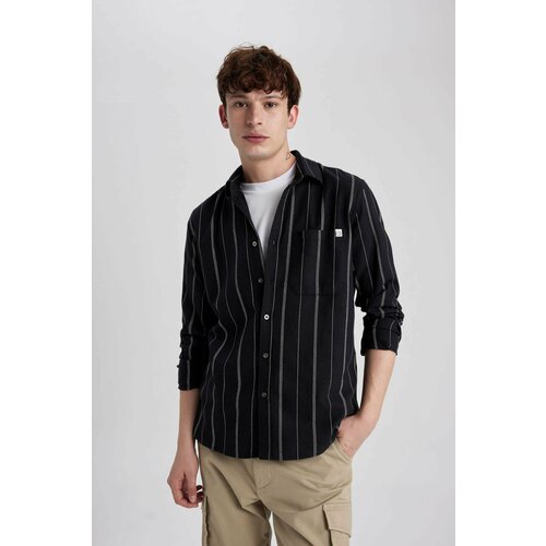 Defacto regular fit cotton striped long sleeve shirt Slike