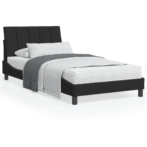 VidaXL Krevet s madracem crni 100x200 cm bar&amp;scaron;unasti Slike