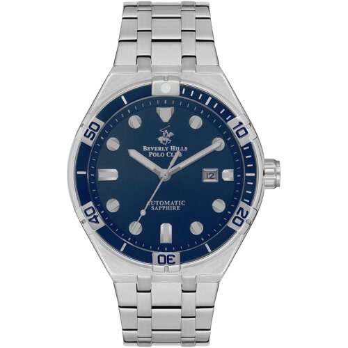 Beverly Hills Polo Club Muški ručni sat, Automatski mehanizam, 44 mm, Teget kućište, Srebrne boje, BP3575X.390 Cene