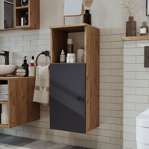 Hanah home 2467 kupatilski ormarić 35 &amp;times; 90 &amp;times; 30 cm, atlantski bor / antracit Slike