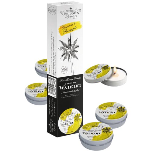Petits JouJoux Waikiki - komplet masažnih sveč - kokos-ananas (5 x 43ml) Slike