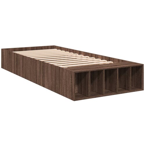 vidaXL Posteljni okvir rjav hrast 90x200 cm inženirski les, (21216558) Cene