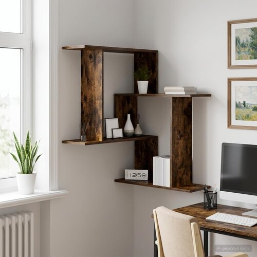  Polica na zidu 67 x 67 x 87 cm Konstruirano drvo Slike