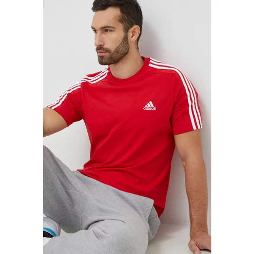 Adidas Pamučna majica boja: crvena, s uzorkom