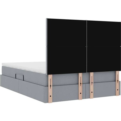  Krevet s od storage Svijetlo siva 140 x 200 cm Lažna koža Slike