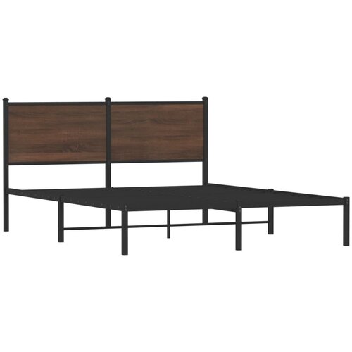 vidaXL Metalni okvir kreveta s uzglavljem smeđa boja hrasta 137x190 cm Cijene
